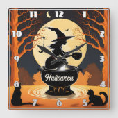 Horloge Carrée Enchanter des potions brassantes de sorcières sous (Recto)