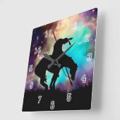Horloge Carrée End of The Trail Silhouette Wall Clock (Angle)