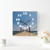 Horloge Carrée Endless Path Holiday Clouds - Wall Design Clock (Maison)