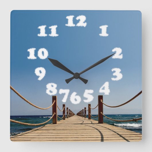 Horloge Carrée Endless Path Holiday Clouds - Wall Design Clock (Recto)