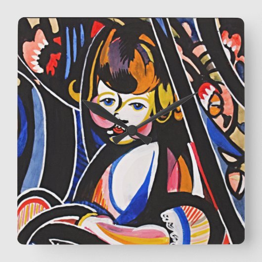 Horloge Carrée Enfant Sérénité dans l'horloge murale Rocker (Recto)