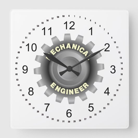 Horloge Carrée Engin mécanique Gray (Recto)