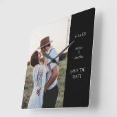 Horloge Carrée Enregistrer la photo moderne Date (Angle)