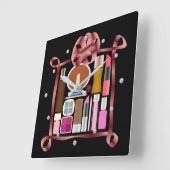 Horloge Carrée Ensemble de cosmétiques (Angle)