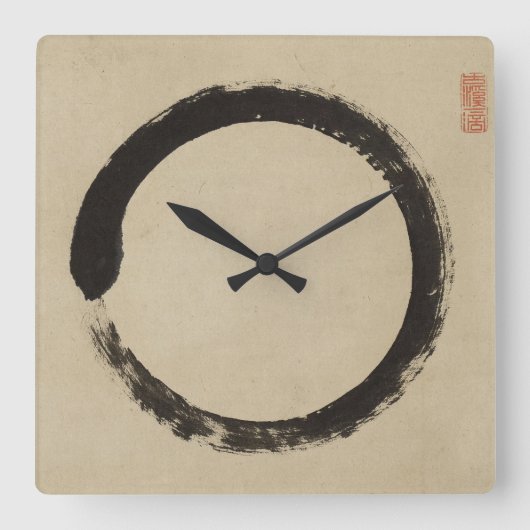Horloge Carrée Enso par Taido Shufu (Recto)