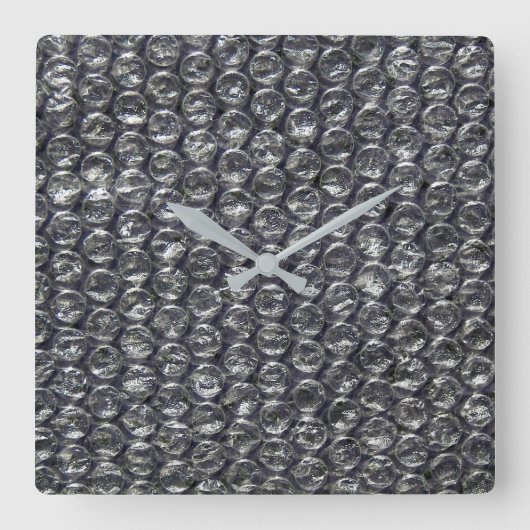 Horloge Carrée enveloppement de bulle noire (Recto)