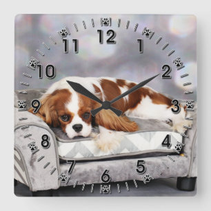 Horloge Carrée Épagneul cavalier du Roi Charles - Remington