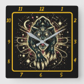 Horloge Carrée Épaisseur de la cuillère de néon (Recto)