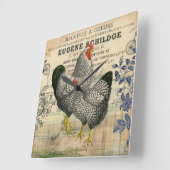 Horloge Carrée Ephemera de Vintage (Angle)