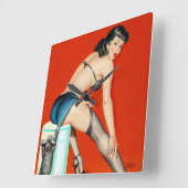 Horloge Carrée Épingle de fixation Kitty vers le haut (Angle)