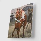 Horloge Carrée Equine Thoroughbred remporte la course de cheval C (Angle)