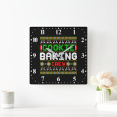 Horloge Carrée Équipe de cuisson de biscuits-50000 (Maison)