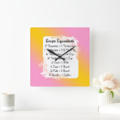 Horloge Carrée Équivalents de mesure Cuisine Helper Floral (Maison)