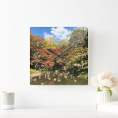 Horloge Carrée Érables colorés par Étang (Maison)