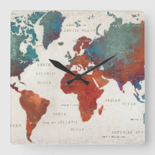 Horloge Carrée Errez souvent, errez toujours carte avec la