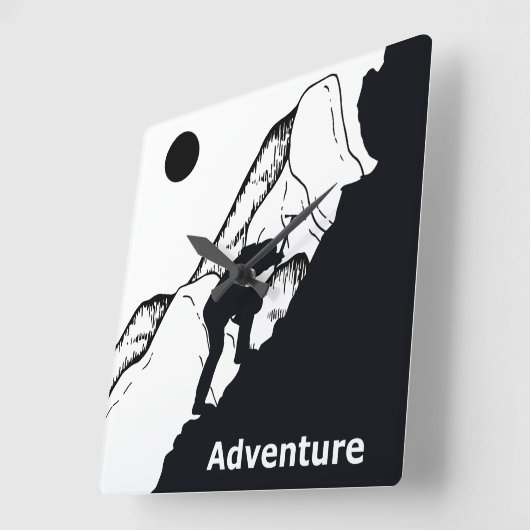 Horloge Carrée escalade rocheuse (Angle)