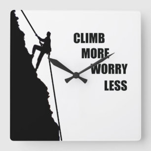Horloge Carrée Escalade rocheuse motivationnelle