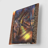 Horloge Carrée Escalier de lumière (Angle)