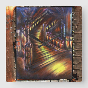 Horloge Carrée Escalier de lumière