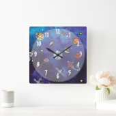 Horloge Carrée Espace des enfants (Maison)
