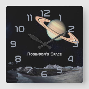 Horloge Carrée Espace extra-atmosphérique thème Accueil Décor per