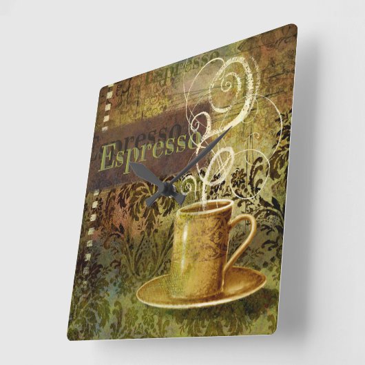 Horloge Carrée Espresso (Angle)