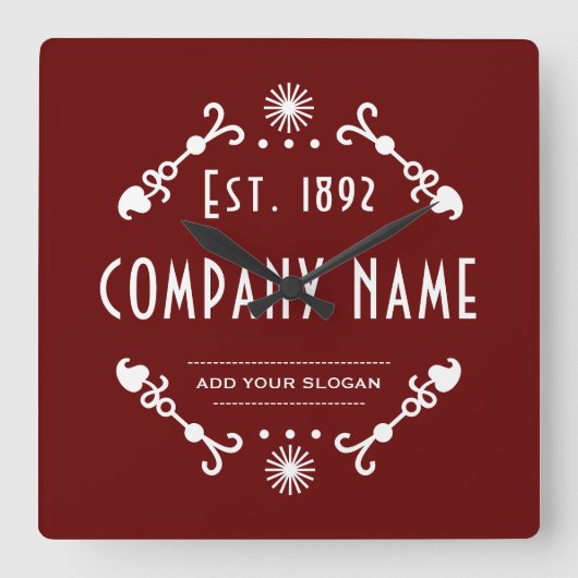 Horloge Carrée Established Business Name, Decorative (Recto)