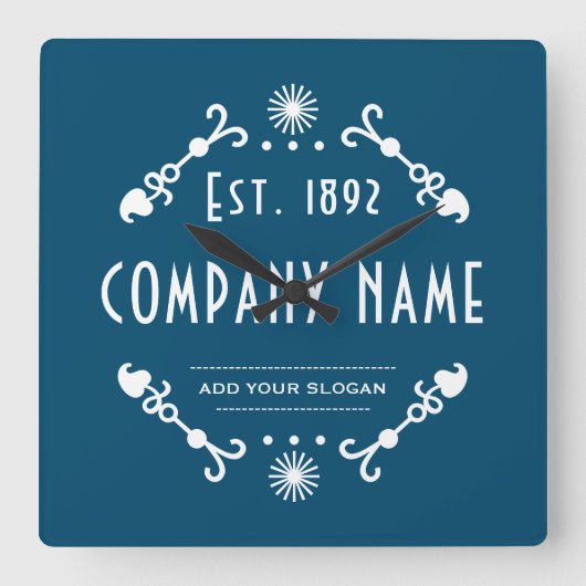 Horloge Carrée Established Business Name, Decorative (Recto)