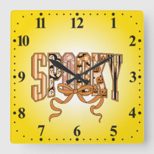 Horloge Carrée Esthétique Halloween Coquette Épouvantable-66166