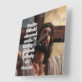 Horloge Carrée Esus : Mort, Rose, Eternal Hope (Angle)