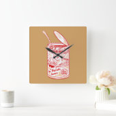 Horloge Carrée Étain de haricots à la sauce tomate (Maison)