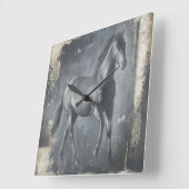 Horloge Carrée Étalon courant noir (Angle)