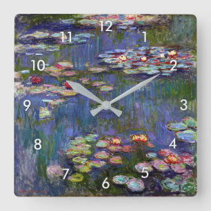 Horloge Carrée Etang Lily, Monet