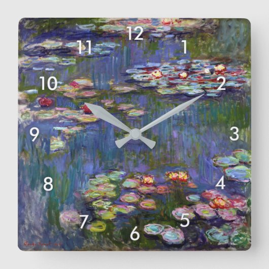 Horloge Carrée Etang Lily, Monet (Recto)