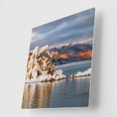 Horloge Carrée États-Unis, Californie, Sunrise au lac Mono (Angle)