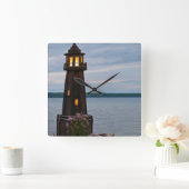 Horloge Carrée États-Unis, Michigan. Phare de Yard Decoration (Maison)