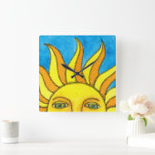 Horloge Carrée Été Mur du soleil (Maison)