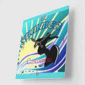 Horloge Carrée Été Surf Fun Thunder_Cove (Angle)