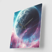 Horloge Carrée Étendue cosmique (Angle)