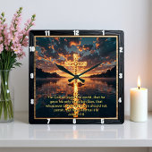 Horloge Carrée Eternal Promise The Cross Rock Island John 3:16