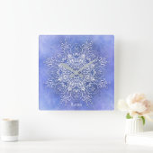 Horloge Carrée Ethnic floral mandala. (Maison)