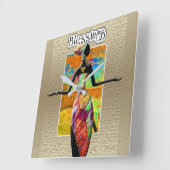 Horloge Carrée Ethnique (Angle)