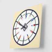 Horloge Carrée Étiquette numérique du drapeau de nid nautique (Angle)