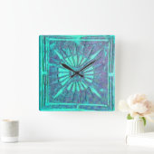 Horloge Carrée ÉTOILE de MATIN, bleu turquoise d'Aqua (Maison)