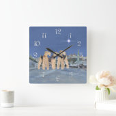 Horloge Carrée Étoile de Noël (Maison)