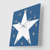 Horloge Carrée Étoiles (Angle)