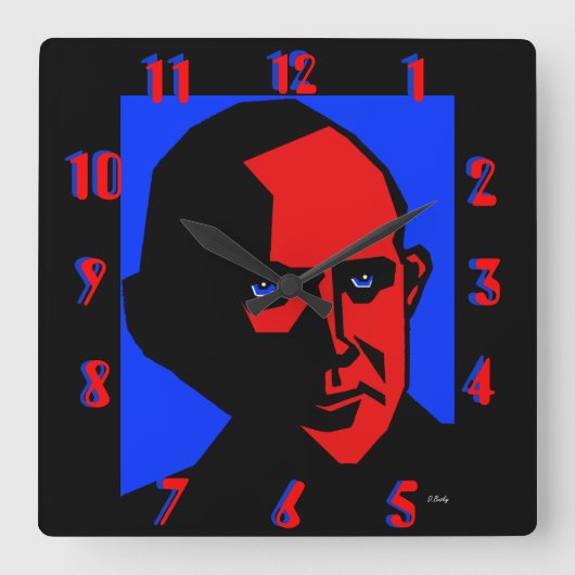 Horloge Carrée Eugene Debs Par Don Busky (Recto)