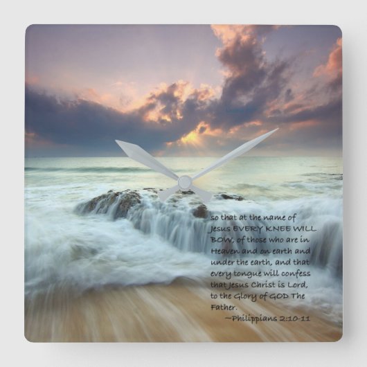 Horloge Carrée Every knee veut bow... (Recto)