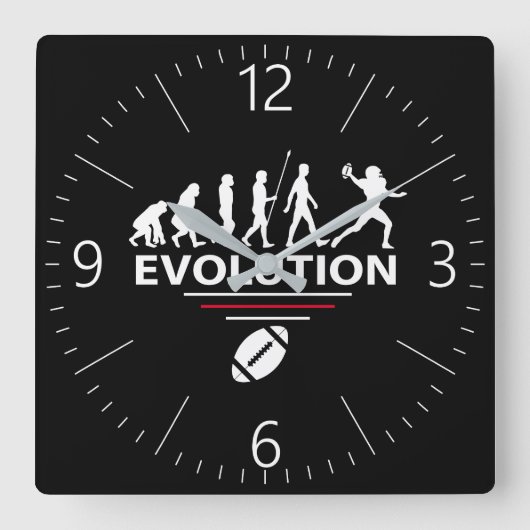 Horloge Carrée Évolution du football (Recto)