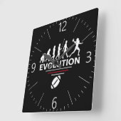 Horloge Carrée Évolution du football (Angle)